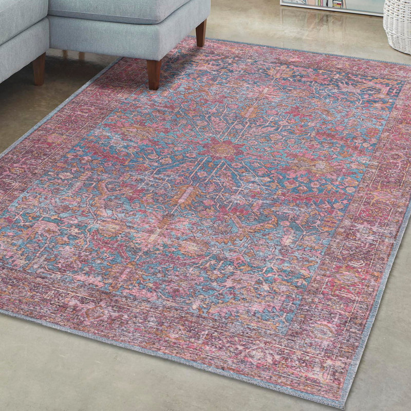 Tapis Hazeltine - bleu antique, Rectangle 7 pi 10 po x 10 pi