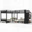Lit superposé en métal avec tiroirs de rangement, cadre de lit simple avec garde-robe intégrée et tablettes ouvertes, tiroirs en tissu non tissé pour économiser de l'espace-2037344236