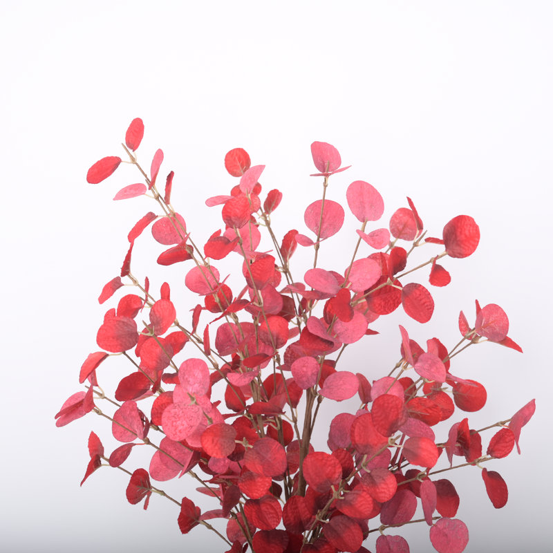 24" Fall Eucalyptus Spray Long Stems For Vase Filler Table Decoration, Red