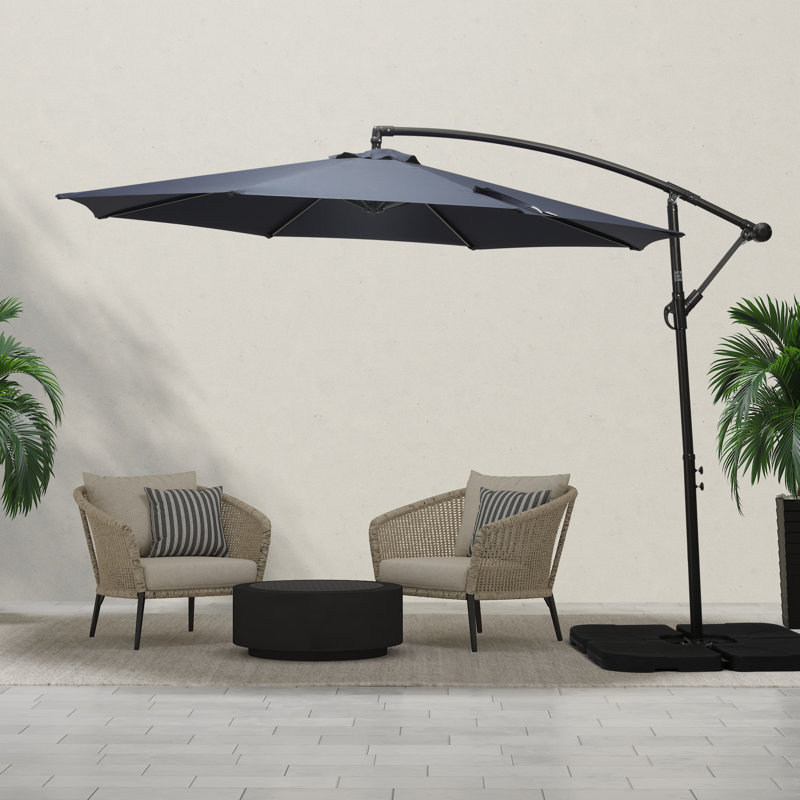 Parasol déporté de 10 pi Hartt, Bleu marine