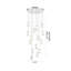Lustre en chrome 15 lumières avec pendentifs en verre blanc-1808181366