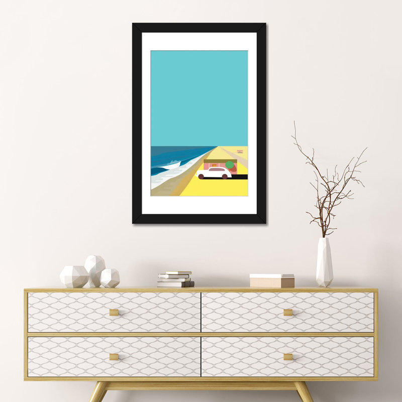 « mar de cortez », impression sur toile, H 24 po x l 16 po x P 1 po, Papier d'art encadré noir, Blanc