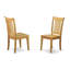 L'ensemble de table et chaises de cuisine 3 pièces comprend une table de salle à manger ronde avec piédestal et 2 chaises rembourrées en tissu de lin, 36 x 36 pouces, chêne-825844181-825844179
