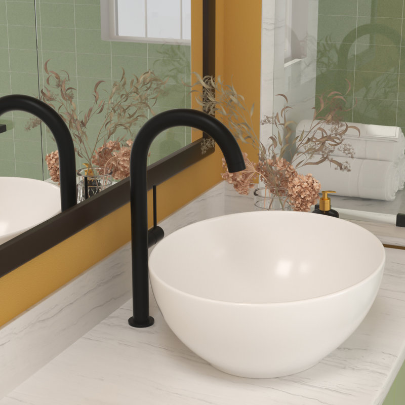 Lavabo vasque ovale moderne en céramique blanche de 16 po x 13 po pour la salle de bain - Teinture, lavabo gracieux au design élégant, touche élégante