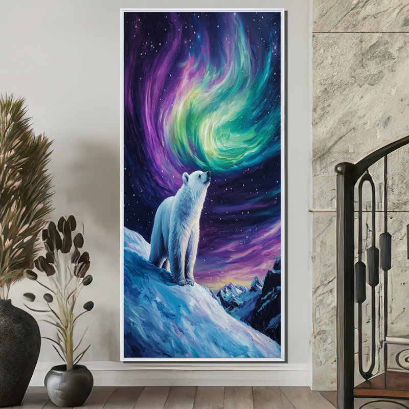 Farnham - animaux, impressions sur toile, H 60 po x l 28 po, Impression encadrée flottante, Blanc