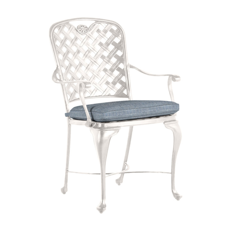 Provance Patio Dining Armchair with Cushion, Chalk, Bali Pearl, Welt