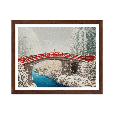 Kawase Hasui - Snow on the Sacred Bridge at Nikko