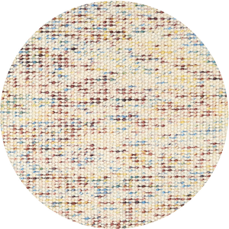 Tapis contemporaine jaune/brun/gris, Rond 8 pi