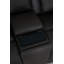 Causeuse à mouvement électrique en microfibre gris foncé avec console, chargeur sans fil, rangement, USB et DEL