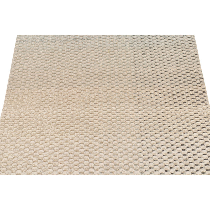 Wool Geometric Area Rug in Beige/Blue/Charcoal Black