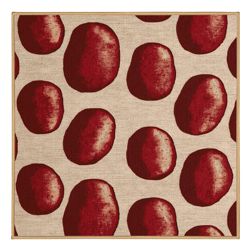  Tapis rouge lavable avec pommes de terre et légumes, Rectangulaire 2 pi x 3 pi