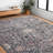 Fiorillo Oriental Machine Made Power Loom Polypropylene Charcoal/Rust Indoor Area Rug-1738859392