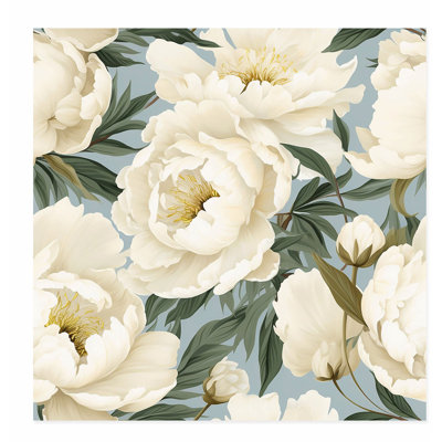 Motif de pivoines florales, impression d'art sans cadre
