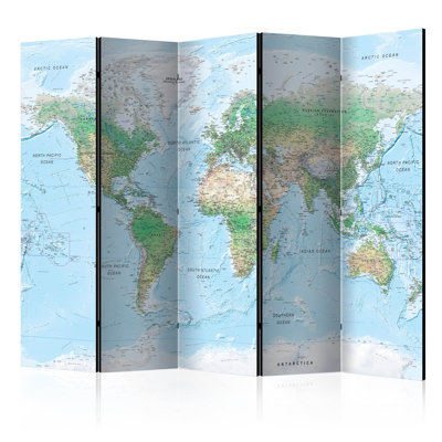 Jahir 225cm W x 172cm H 5 - Panel Solid Wood Folding Room Divider