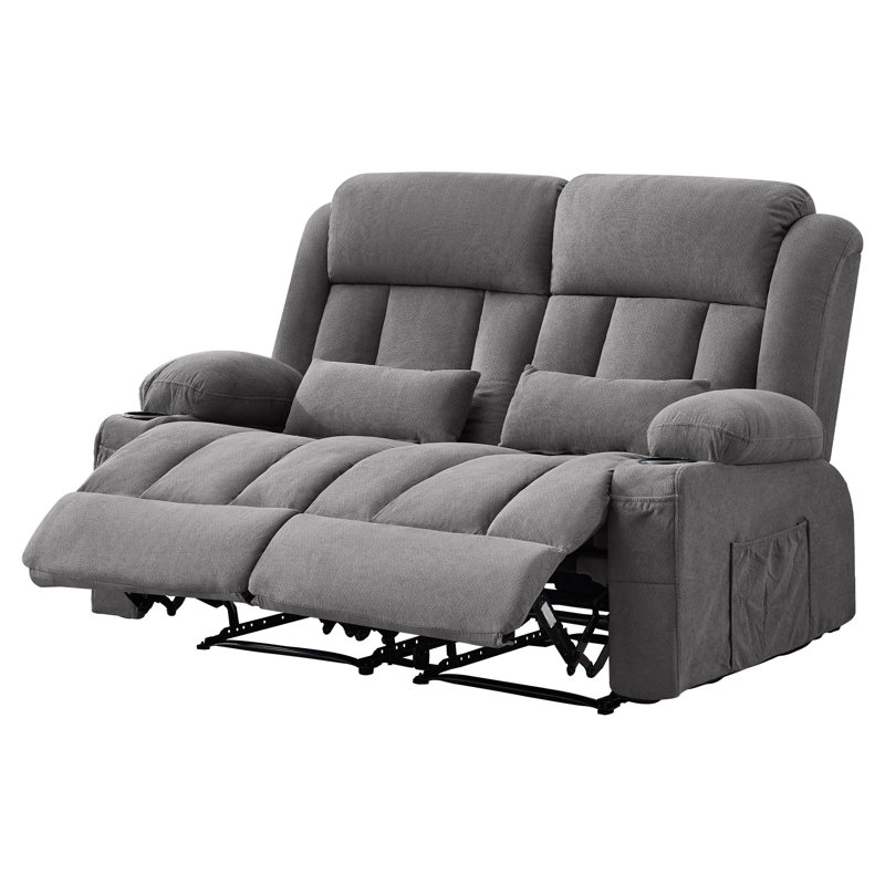 Canapé inclinable avec rangement, structure en métal, causeuse grise moderne pour salon, Gris