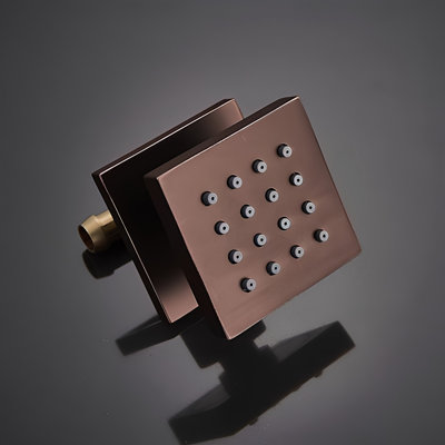 BathSelect Light 12'' Oil Rubbed Bronze Sierra Multi Color Water Powered LED Shower with Adjustable Body Jets and Mixer-Ceiling Mount Style