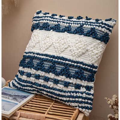 Geometric Cotton Blend Throw Pillow