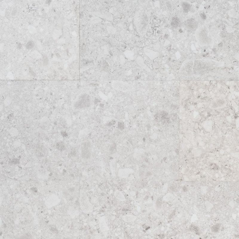Stonehenge 5mm Thick 12" W x 24" L Terrazzo Look Glue Down Luxury Vinyl Tile (40 SQ. FT.), Silver Beige 