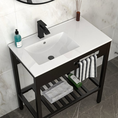 32" X 18.5" Bathroom Ceramic Console Sink
