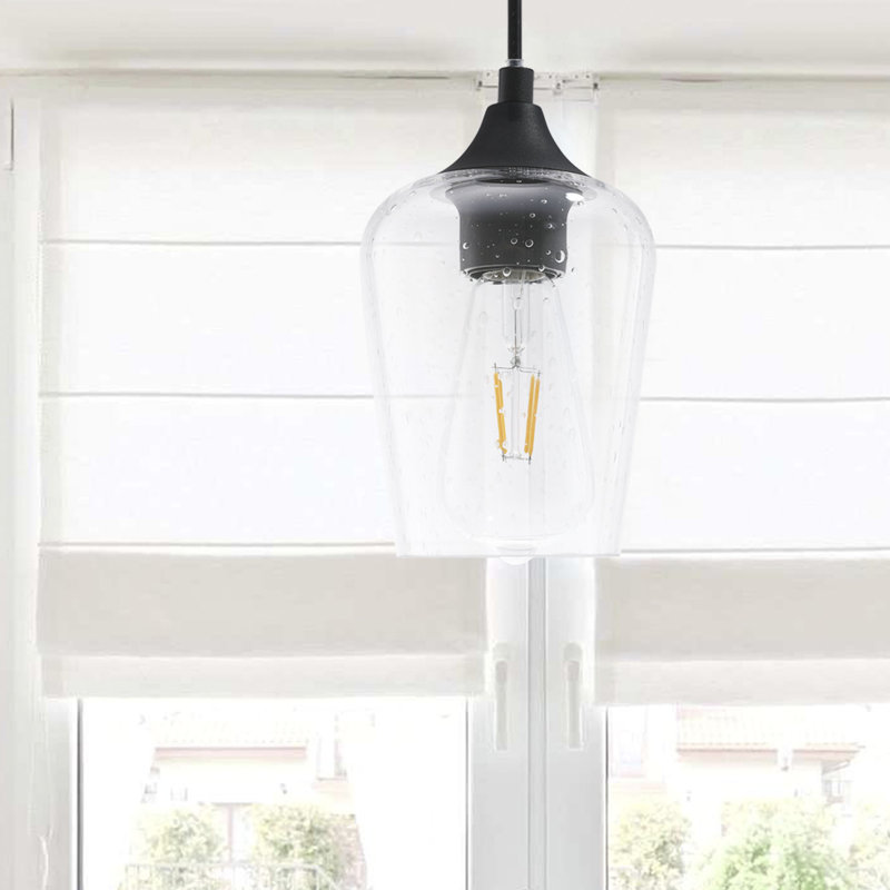 Pennell 1 - Light Single Pendant, Seeded, Black