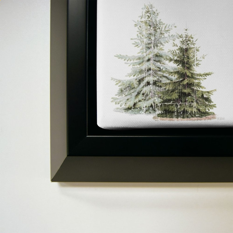 «Wooded Holiday Trees» par Katie pertiet - impression sur toile, H 28 po x l 28 po, Noir