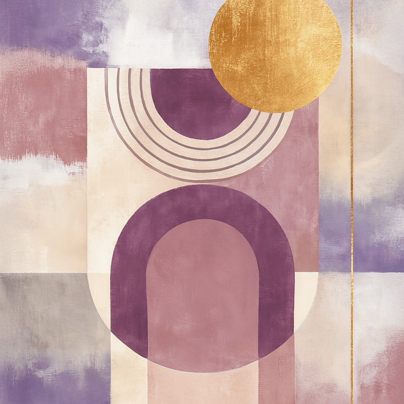 "Toile géométrique dorée", art mural abstrait, H 20 po x l 20 po