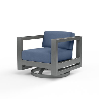 Georgie Swivel Aluminum Outdoor Lounge Chair , Sunbrella® Cushions Included
