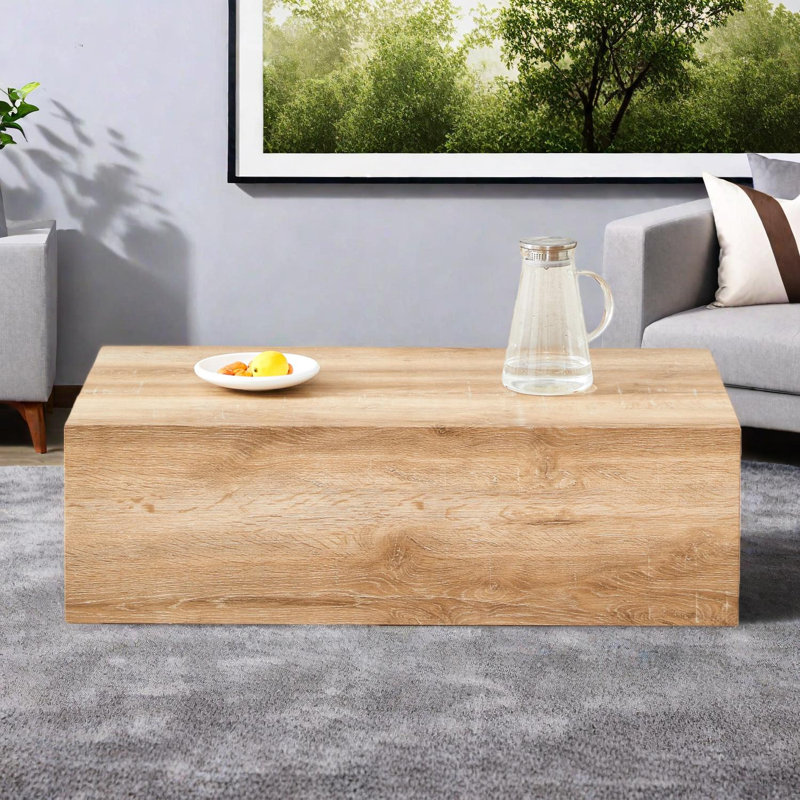 Table basse en bois aggloméré Wabi-Sabi, table d'appoint à profil bas pour salon ou chambre à coucher, sans assemblage, Wood