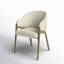 Coffey Solid Back Arm Chair in Walnut/Cream