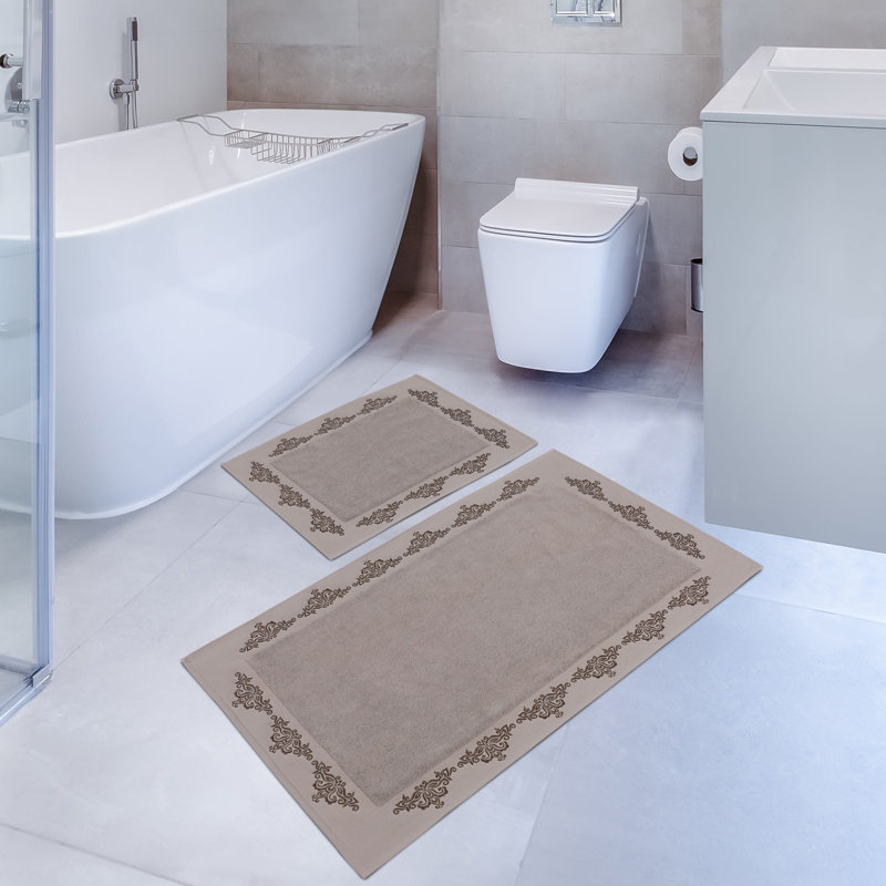 Ensemble de tapis de bain luxueux en coton (2 pièces), brun | 100% coton, 35,4 x 23,6 pouces (serviette de bain) et 19,7 x 23,6 pouces (serviette de bain) | Ultra-doux, absorbant, 1000 g / m² | Parfait pour le confort d'un spa dans votre salle de bain
