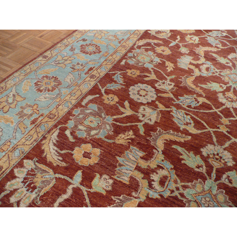 Tapis intérieur de la laine 7 pi 10 po x 10 pi "one-of-kind" noué la brown Josephson