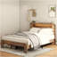 Cadre de lit très grand, cadre de lit plateforme en bois avec tête de lit à DEL avec rangement et 2 ports USB, silencieux, aucun sommier nécessaire et outil d'assemblage facile, grand rangement sous le lit, brun foncé-1906745482-1906745483