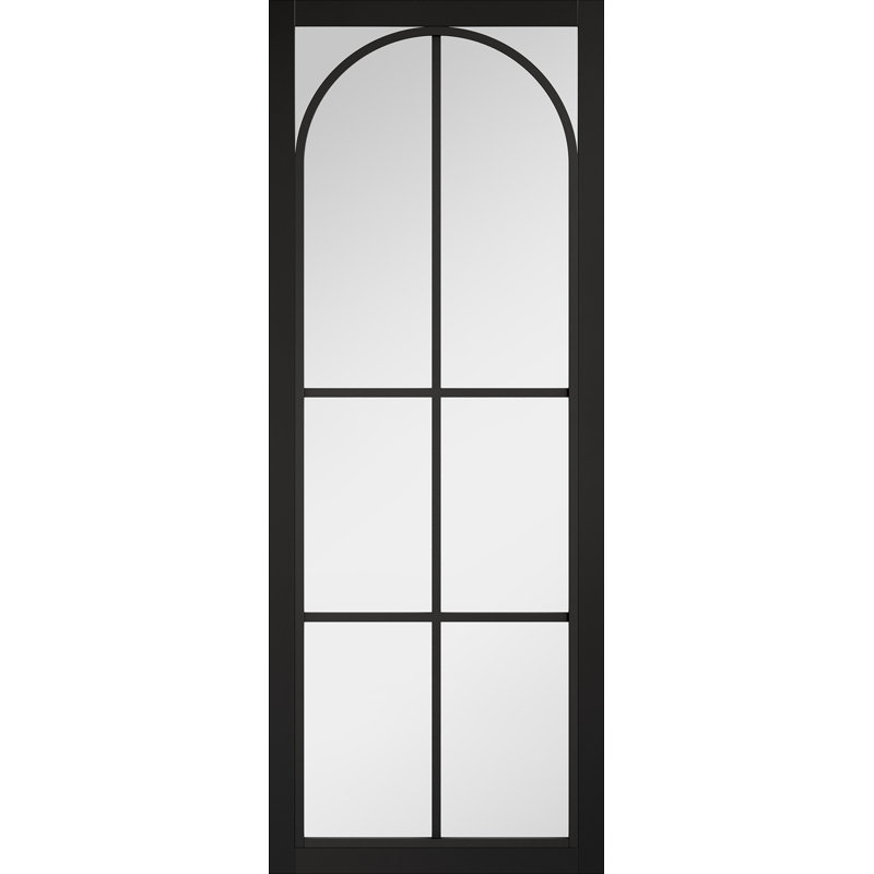 Black Astoria Clear Glazed Internal Door, 76.2cm x 198.1cm
