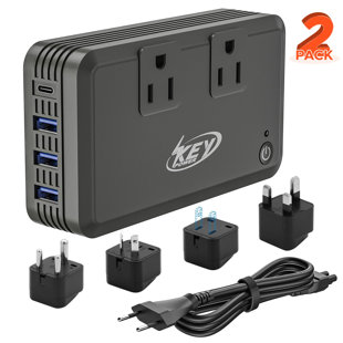 Key Power 220V to 110V Voltage Converter, 230W Step Down International Power Converter Adapter Combo with UK/ AU/ US/ EU Travel Adapter