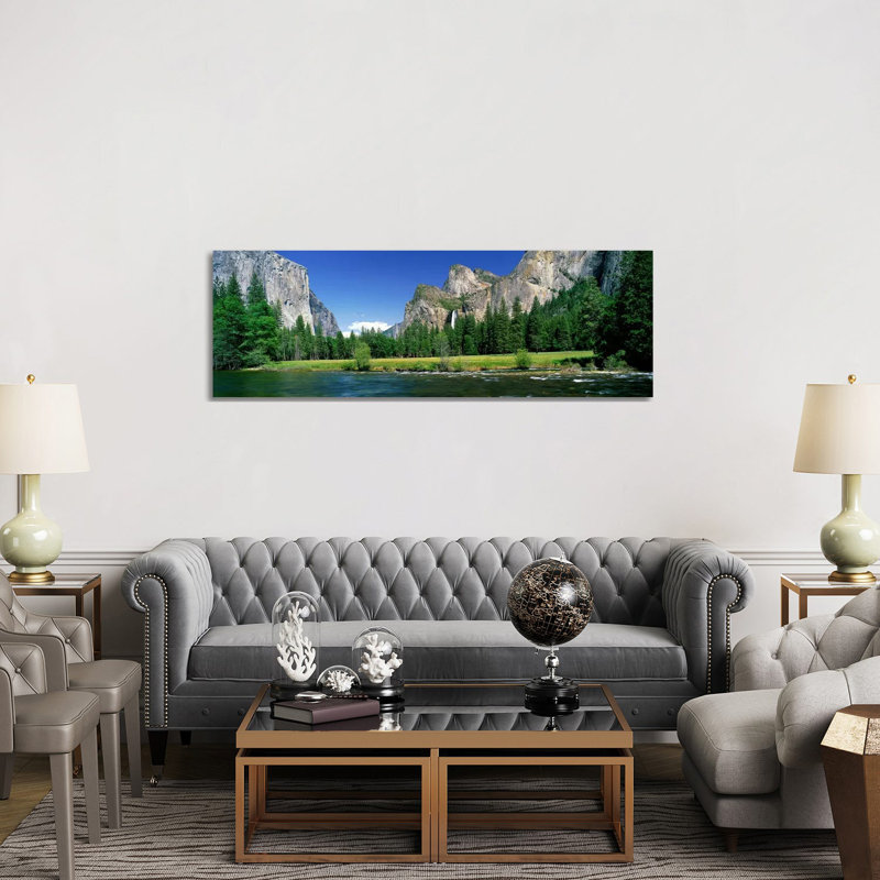 Bridalveil Fall, Yosemite Valley, Yosemite National Park, California, USA 1 Piece Wrapped Canvas Panoramic Wall Art
