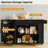 47.2" W Rolling Kitchen Island With Drawer And Cabinets, Kitchen Cart With Drop Leaf, Lockable Wheels And Towel Rack, Island For Kitchen, Dining Room-123031947