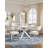 Pedestal Dining Set, 42'' Round Dining Table and Teddy Dining Chair, metal legs.-1099580068-1099580069-1095131718