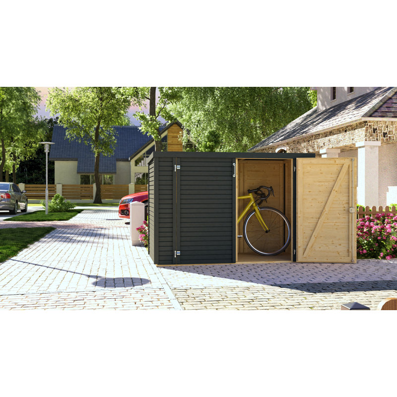 7 ft. x 4 ft. Solid Wood Horizontal Bike Shed