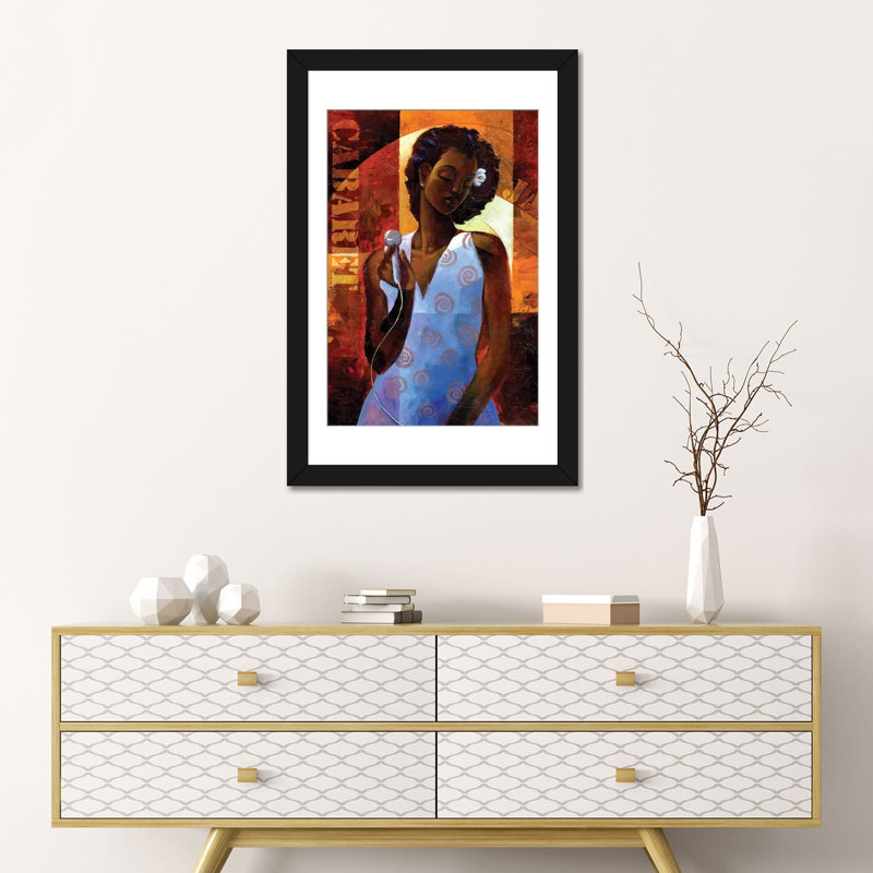 « diva », impression sur toile, H 24 po x l 16 po x P 1 po, Papier d'art encadré noir, Blanc