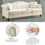 Canapé Chesterfield 79 po en velours 3 places avec garniture cloutée et coussins amovibles