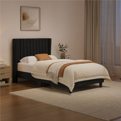 Modern Upholstered Bed Frame with Headboard