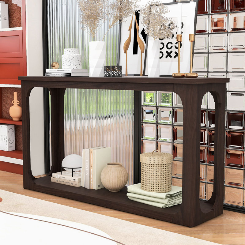 Console moderne avec design épuré et tablette inférieure