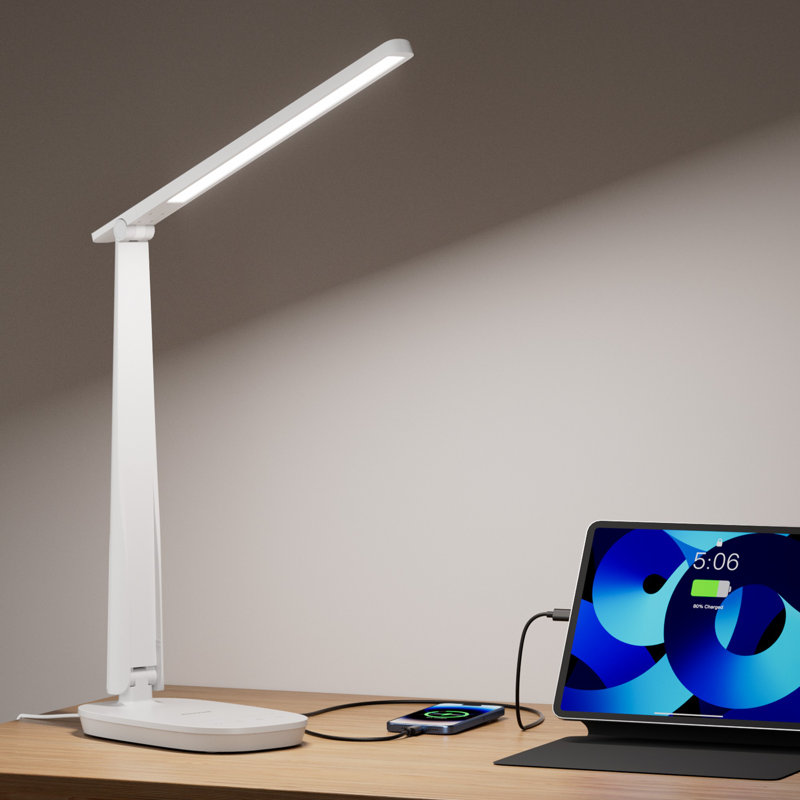 Lampe de bureau à DEL Honeywell avec commande tactile, 4 modes de couleur, ports de recharge USB A / C et bras réglable