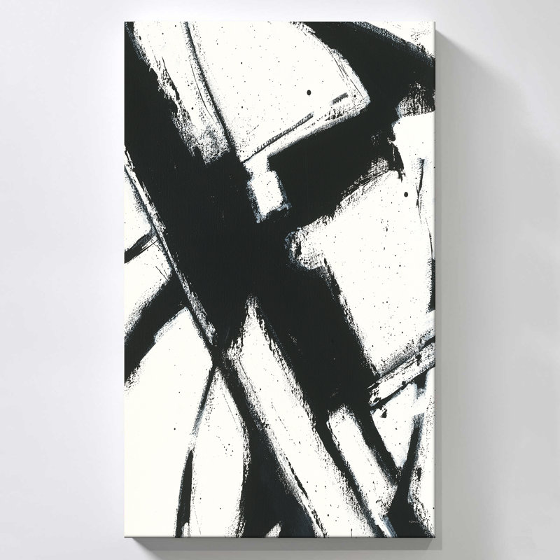 "Expression Abstract I White" by Shirley Novak Print on Canvas, 18" H x 30" W