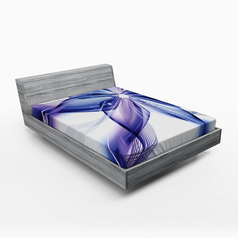 Microfiber Abstract Fitted Sheet, Queen Fitted Sheet