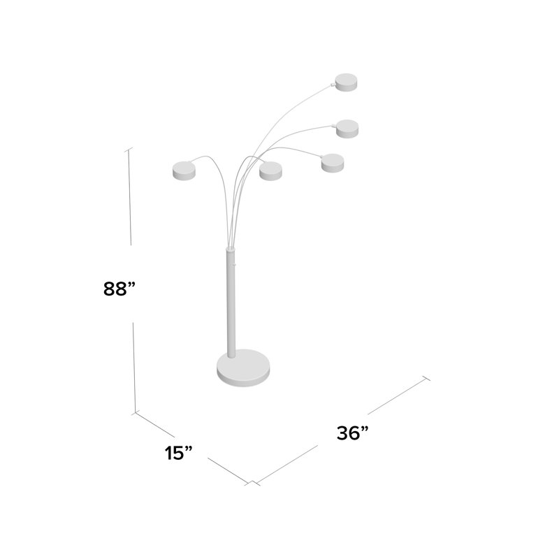 Cheddington 88'' Tree Floor Lamp, Brushed Steel