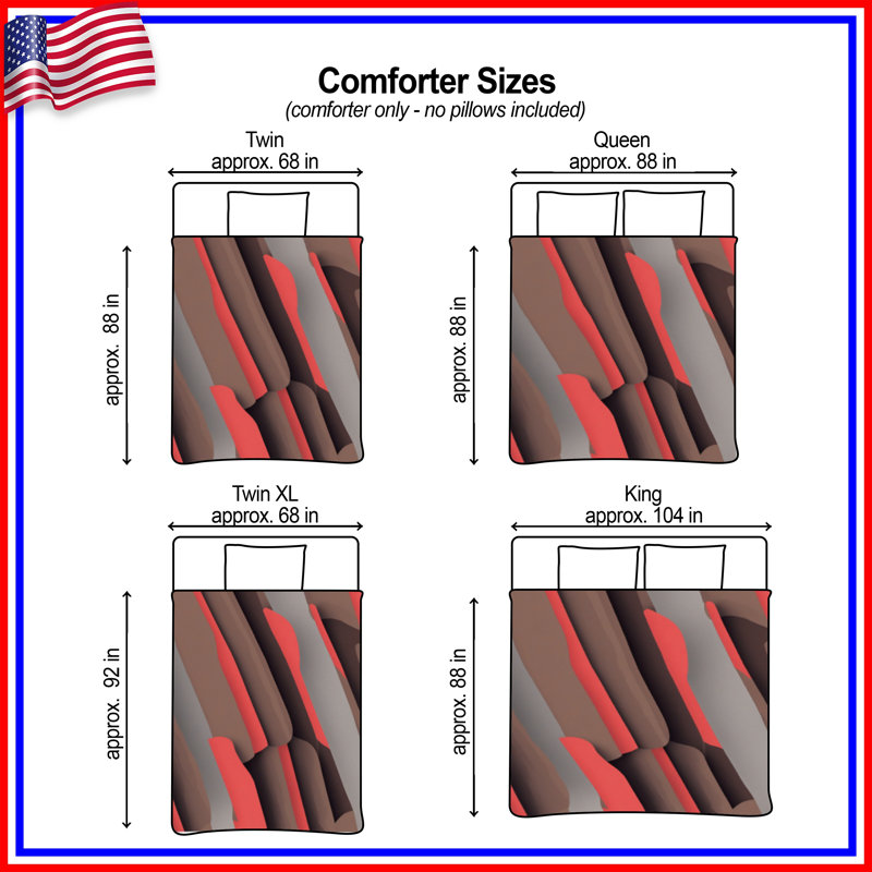 Brown Red Stripes Comforter, Queen