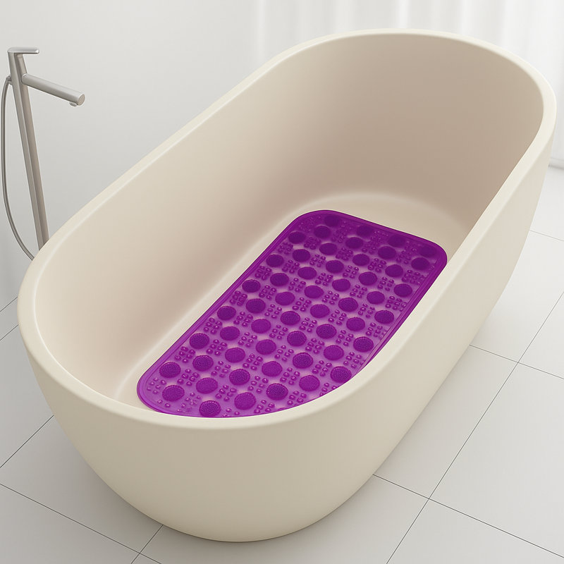 Aaleigha Non-Slip Shower Mat, Purple