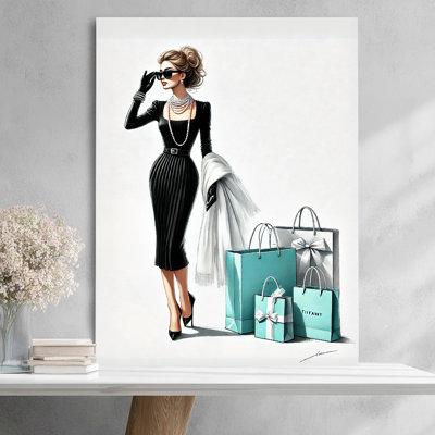 Graceful Luxe: Tiffany-Inspired Fashionista Canvas Wall Art