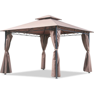 Large Garden 13 Ft. W x 10 Ft. D Steel Patio Gazebo